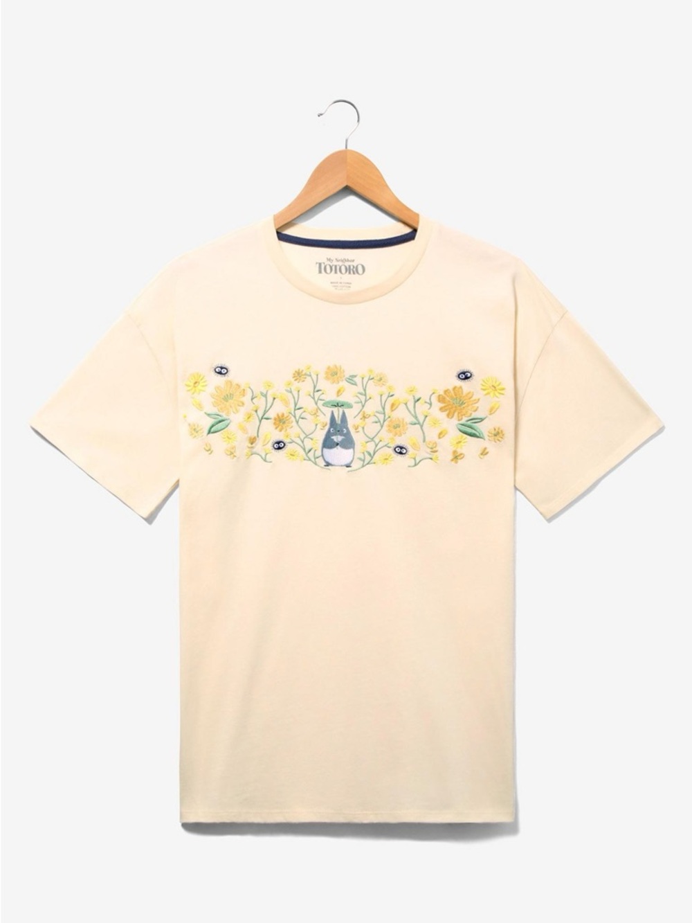 BoxLunch My Neighbor Totoro Floral Embroidered T-Shirt size L